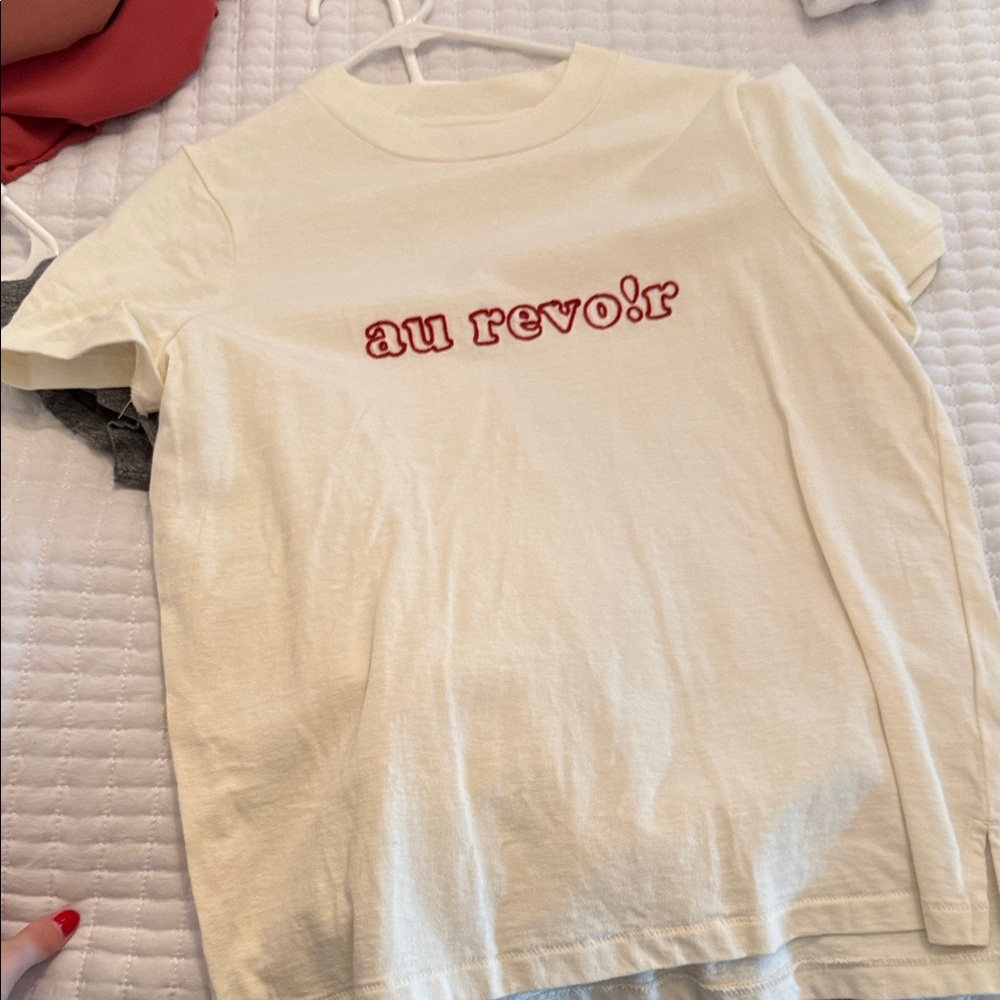 Madewell Cream Tee with Red Text